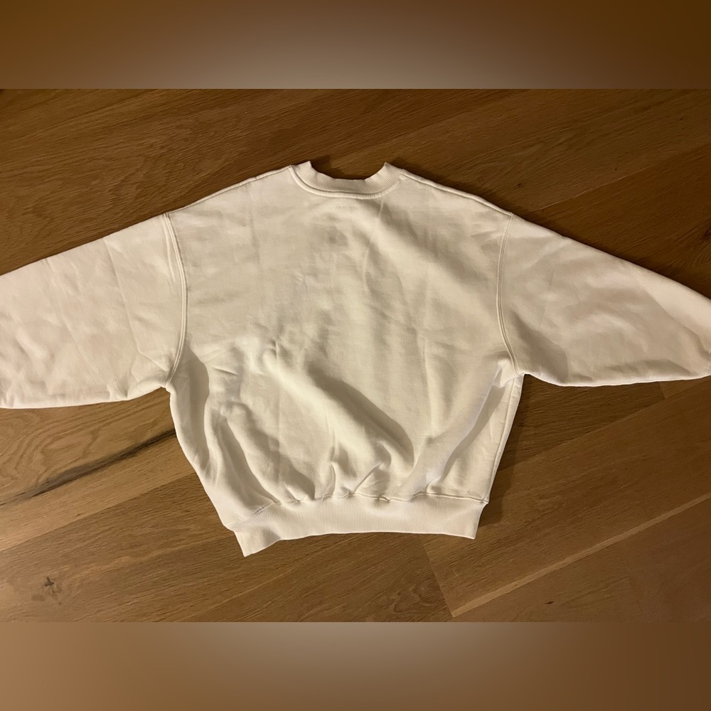 NWT Anine Bing Jaci printed cotton-blend fleece sweatshirt ivory small - Picture 7 of 7